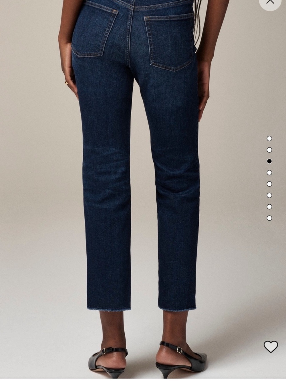 J.Crew Mid-Rise Kickout Jeans 29 Tall NWT Dark Wash Crop Raw Hem - Picture 3 of 10